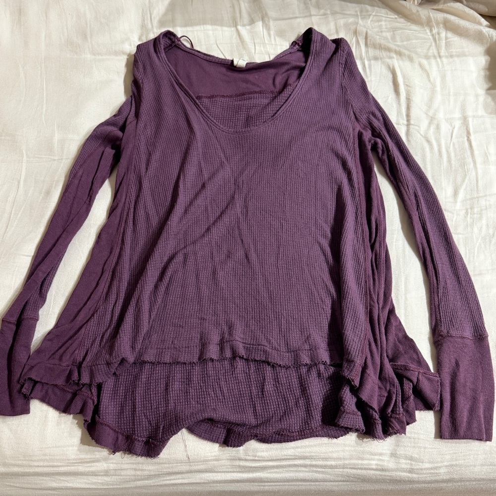 We The Free Deep Purple Long Sleeve Top